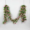 200 cm artificielle Rose guirlande fleur de soie vigne lierre feuille verte mariage jardin Floral faux fleurs décoration de la maison