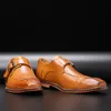 Herenkledingschoenen Buckle Business Skyle Oxfords Formele lederen schoenen Elegante trouwloafers Big Size Y200420