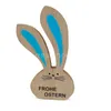 Feestartikelen Creative Pasen Egg Bunny Gedrukt Houten Ambachten DIY Levert Houten Ornamenten Desktop Woondecoratie Evenement Kinderen Geschenken