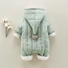 아기 양털 재킷 유아 아이들 겨울 면화 스노우트 대각선 지퍼 디자인 소년 코트를위한 신생아 소녀 옷을 입은 후드 맨틀 lj201007