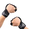 Hand Palm Protection Gym Handskar Fitnesshandskar Handled Stöd Halvfinger Vikt Lyftning CrossFit Hantel PowerLifting Gloves Q0108