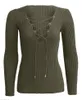 Camicette da donna Camicie Autunno Inverno Profondo scollo a V Moda Sexy Maglia a maniche lunghe Camicetta Camicia Top Abbigliamento donna DCS-15403