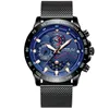 Vendeur chaud CRRJU montre de sport pour hommes mode montre d'affaires multifonction à six broches avec bracelet en maille