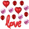 Romantic Latex Balloons Heart Shaped Love Foil Balloon for Valentines Day Wedding Birthday Decorations Kit JK2101XB