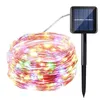 22m 200 LED Strip Home Garden Fio de Cobre Corda Fada Fada Decoração de Festa de Natal Ao Ar Livre Solar Energia Y201020