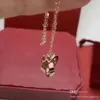 Luxe Mode Ketting Designer Sieraden Bruiloft Sterling Zilveren dubbele ringen diamanten hanger Rose Gouden kettingen voor vrouwen tienermeisjes sieraden aanwezig