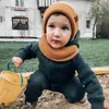 Vente en gros - Ensemble chapeau et écharpe automne-hiver pour femmes bonnets tricotés chapeaux anneau écharpe pour enfants bonnet chapeau hommes parent-enfant 2 pièces