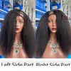 Kinky Straight Wig Полные кружевные парики из натуральных волос для чернокожих женщин Плотность 250 U-образный парик Yaki Полный парик кружева Передние парики с кружевом EverBeauty1482826