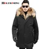 Winter Parka Men's thick cotton coat men Big Fake fur raccoon Hooded coat to keep warm for Russian winter 19257 201126