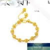 Luxus-Armband aus 24 Karat Gelbgold für Damen, hohle Perlen, modisches Charms-Armband, Gold gefüllt, Handkette, Hochzeit, edler Schmuck, Geschenk