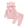 Baby Girl Ubrania stroje wiosenne zestawy odzieży dla dzieci dziewczynki bawełniane bawełny motyl + spodnie Zestaw ubrania mała dziewczynka 201127