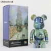 Nouveau Bearbrick Van Gogh 5.0 bloc de construction violence ours route rurale en Provence 400% 1000% ornements tendance jouet poupée manuel 28 cm/70 cm