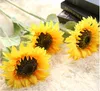 Artificial Silk Sunflower Wedding Bridesmaids Flower Mini Bouquet Baby's Breath Bunch Home Party Wedding Table Decoration