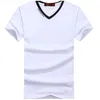 Summer T Shirt Mężczyźni Casual Slim Fit V-Neck Krótki Rękaw Bawełniany Mężczyźni Koszulki Koreański Styl Solid Color T Shirt M-4XL Tops Tees1