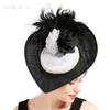 Stingy Brim Chapeaux Femmes Magnifique Grand Chapelier Chapeau De Mariage Dames Fascinator Chapeau Fleur À La Main Épingle À Cheveux Voiles Mariée Fedora Pour Event1