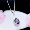 Crystal purple water drop Necklace Diamond pendant women necklaces silver chain fashion jewelry will and sandy gift