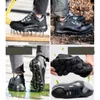Safety Mens Antismashing Antipiercing Steel Toe Cap Casual Fashion Spring and Autumn Leather Tooling Boots Flat Shoes Y200915