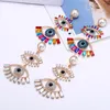 Iced Out Evil Eyes Oorbellen Voor Vrouwen Meisjes Mode Designer Crystal Rhinestone Pearl Verklaring Drop Earring Hangles Bruiloft Sieraden