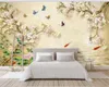foto Beibehang abitudine 3D carta da parati fiori di pesco fioritura ricca farfalla elegante nobili carte sfondo parete decorazioni per la casa