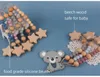 Ins Baby Safty Wooden Wooden Wooden Teethers Estrelas Forma e Beads Ball Design Saúde Cuidados de Saúde Treinamento Infantil Adequado para 0-3Months