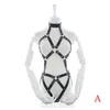 Nxy Adult Toys Thierry Games Pu Leather Body Harness for Women Fetish Slave Bondage Restraints Exposed Breast Chastity Belt Sex Products 1223