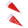 크리스마스 식기 모자 크리스마스 칠기 홀더 미니 빨간색 산타 클로스 칼 붙이 가방 파티 크리스마스 장식 식기 모자 BH1674 TQQ