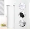 20 onças de sublimação em branco Tumblers retos aço inoxidável em branco Copo magro branco com tampa e palha plástica frete de mar CCA12593