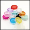 3G 5g plastikowy kremowy słoik mały kremowy kosmetyczny pakowanie pojemnik na próbki butelki próbki okrągłe dolna kolorowa czapka