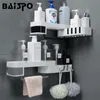 BAISPO Mensola da bagno creativa Mensola girevole per WC Cucina Organizzatore domestico con gancio Accessori da bagno LJ201204
