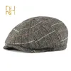 Bérets d'automne hiver vintage Plaid Beret HATS COTTON LOOD CAPORNE OCTORNAL POUR MEN DÉTECTION PEINTER CAPS FLATS SBOY RH11640438