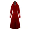 Mäns Jackor Mens Gothic Steampunk Hooded Trench Party Costume Tailcoat Långärmad jacka Fashion Coats Chaqueta Hombre1