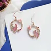 New Fashion Moon Stars Rabbit Dangle Earrings For Women Flower Kitten Fishbone Crystal Pearl Asymmetrical Earring Party Jewelry G220312