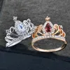 Anillo de alta calidad Anillos Top Top Joyería Creativa Aleación Electroplada Joyería Diamante Zircon Damas Crown Forma