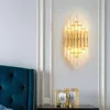 ウォールランプモダンな光沢クリスタルLEDアートの装飾ゴールドライト寝室ライトコリドーリビングルームSconce備品