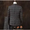 YUSHU Autumn Men Business Formal Suits Male Blazers 3 Pieces Mens Slim Wedding Prom Suits Boutique Plaid Design Groom Tuxedos 201106