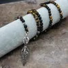 Natural Stone Necklace Men Retro Lava Bead Long Tiger Eye Skullviking Pendants Halsband Fashion Jewelry Kolye Hand Made 2010147689793