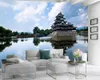 Papier peint Mural paysage romantique 3d, maison exquise sur le lac, revêtement Mural pour chambre à coucher et salon, papier peint HD 3d