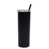 DHL Ship DIY Blank 20oz Sublimation Tumblers Double Wall Stainless Steel Vacuum Insulated Water Mugs Straight Blank Cups