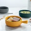 Salade céramique et soupe plateau de nouilles plaque à spaghetti plaque de style nordique cuisson avec poignée bol de mélange 201214