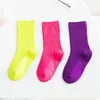 Candy Solid Color Sport Socks Autumn Winter Kinderen Sock Boys Girls Soft Double Needle Cotton Tube Kids 20220228 Q28048752