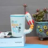 Home creative tableware cartoon cute ceramic rocket space cup space bowl