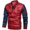 Mens Baseball Faux Leather Jacket Bomber College Jackets Youth Varsity Letterman Coat