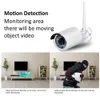 Outdoor security camera, Wi Fi wireless Bullet Camera with floodlight, night vision device, bidirectional audio, motion detection, alarm ala