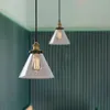 مصابيح قلادة قلادة خمر مصابيح الجدار الزجاجية لوفت الصناعية مصباح Lamparas de Techo Colgante Modern Luster Lamp