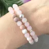 MG1078 Zestaw bransoletek z olejkami eterycznymi Lava Energy Wrap Bransoletka Rose Quarz Joga Mala Bransoletka Różowy Jasper Dainty Zroszony Biżuteria