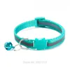 Wholesale 100Pcs Adjustable Reflective Dog Collars With Bell Buckle ID Tag Namep Easy Wear Puppy Dog Cat Collar Accessories 201030