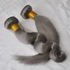 10A Human Hair Weave Gray Color Body Wave & Straight 3 Bundles Cheap Brazilian Peruvian Malaysian Indian Virgin Hair weft, Free DHL