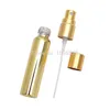 Garrafas de armazenamento frascos de 10 ml de eletroplato de vidro UV garrafa tubular de 17 mm de diâmetro preto em ouro preto spray reabastecido perfume portátil frasco