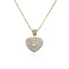 Style de luxe plaqué or 18 carats pendentif en forme de coeur strass diamant Mama collier