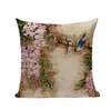 Chinese Classical Peacock Flower Decorative Cushion Covers Linen Colorful Peacock Throw Pillow Case for Sofa Car Seat Textile9772436